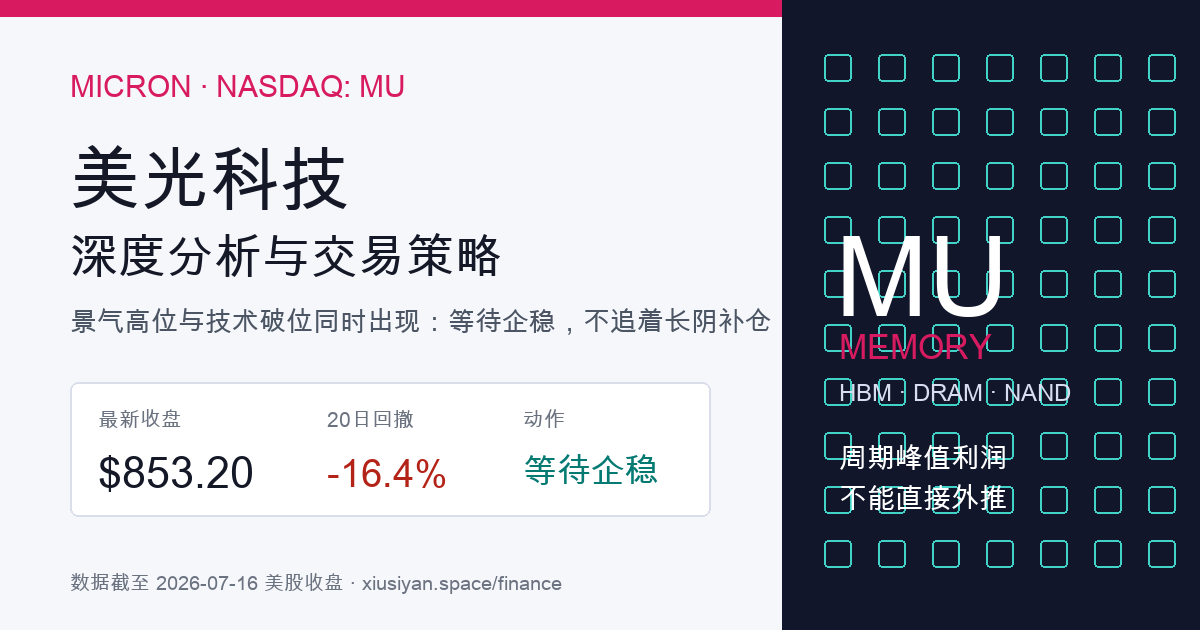 美光科技 MU 最新报告预览图