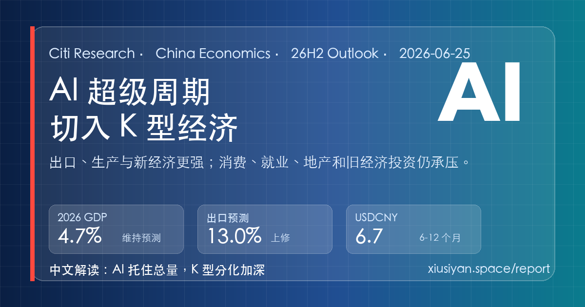 Citi 中国经济 2026 下半年展望 AI 超级周期 预览图
